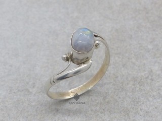 BA521 Bague Argent Massif Pierre de Lune. Taille 63