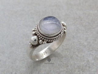BA362 Bague Argent Massif Pierre de Lune. Taille 58