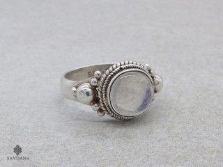 BA362 Bague Argent Massif Pierre de Lune. Taille 58