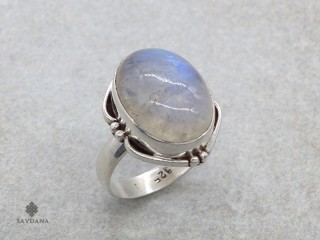 BA369 Bague Argent Massif Pierre de Lune. Taille 55