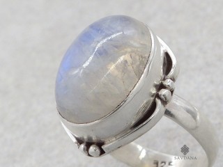 BA369 Bague Argent Massif Pierre de Lune. Taille 55