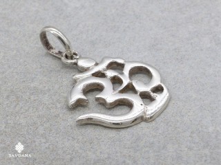 PA389 Pendentif Argent Massif Om
