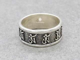 BA454. Bague Argent Massif Om.Taille 57