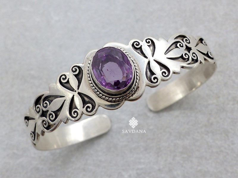 BrA18 Bracelet Argent Massif Alexandrite