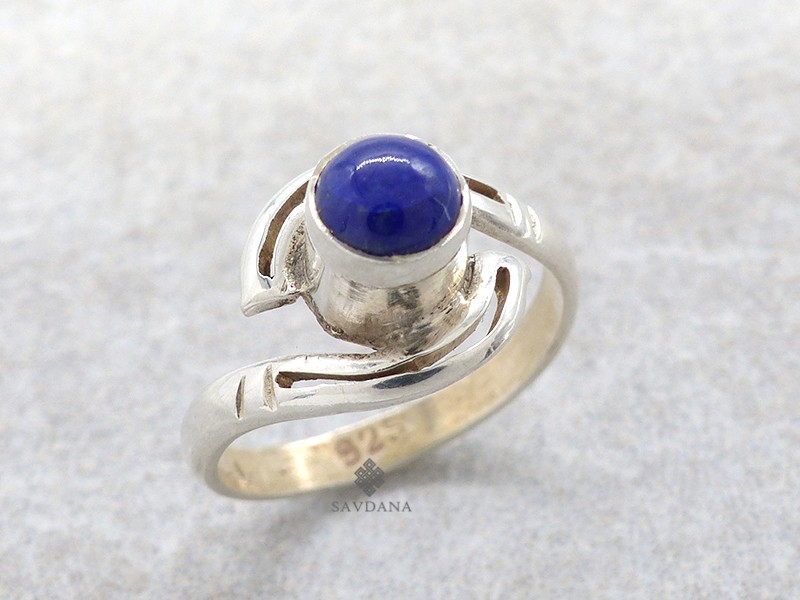 Bagues Argent 925 Avec Lapis Lazuli - Diamètre 2,5 Cm, Tailles 55 Et 59 - Neuf Sans Emballage