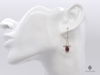 BdOA233 Boucles d'Oreille Argent Massif Grenat