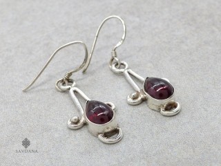 BdOA233 Boucles d'Oreille Argent Massif Grenat