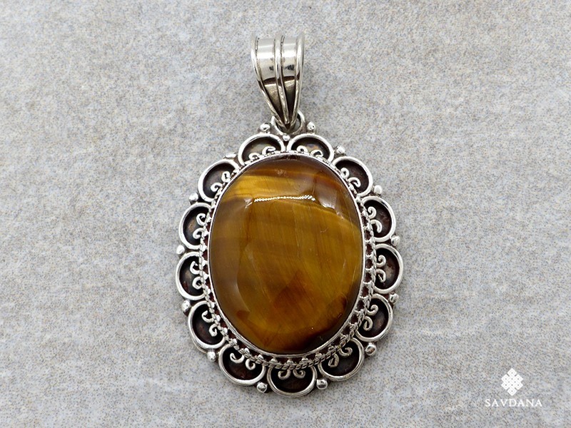 Pendentif Médaillon Argent Massif 925 Tribal – Occasion En Très Bon état