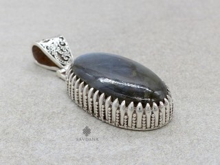 PA593 Pendentif Argent Massif Labradorite