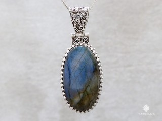 PA593 Pendentif Argent Massif Labradorite