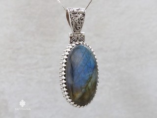 PA593 Pendentif Argent Massif Labradorite