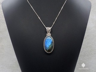 PA593 Pendentif Argent Massif Labradorite