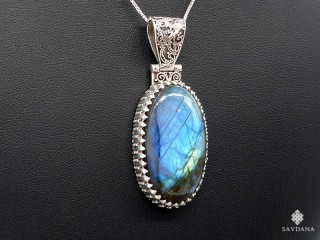 PA593 Pendentif Argent Massif Labradorite