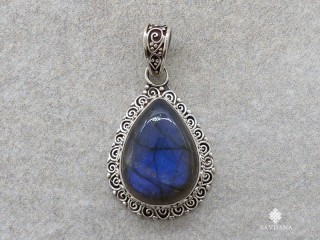PA630 Pendentif Argent Massif Labradorite