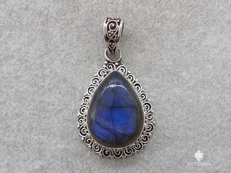 PA630 Pendentif Argent Massif Labradorite
