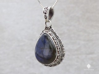 PA630 Pendentif Argent Massif Labradorite