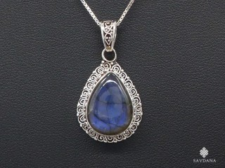 PA630 Pendentif Argent Massif Labradorite