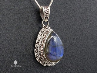 PA630 Pendentif Argent Massif Labradorite