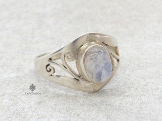 BA494 Bague Argent Massif Pierre de Lune. Taille 57