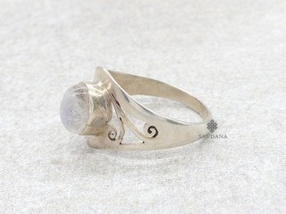 BA494 Bague Argent Massif Pierre de Lune. Taille 57