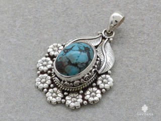 PA421 Pendentif Argent Massif Turquoise