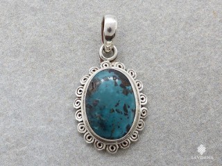 PA651 Pendentif Argent Massif Turquoise