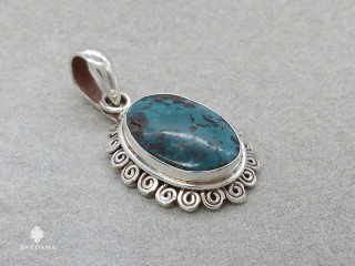 PA651 Pendentif Argent Massif Turquoise
