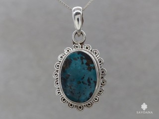 PA651 Pendentif Argent Massif Turquoise