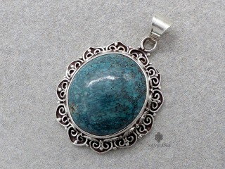 PA661 Pendentif Argent Massif Turquoise