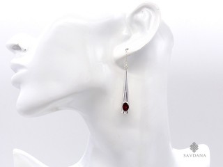 BdOA234 Boucles d'Oreille Argent Massif Grenat