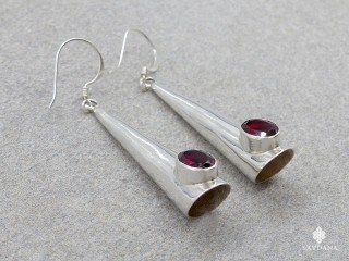 BdOA234 Boucles d'Oreille Argent Massif Grenat