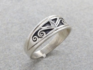 BA562 Bague Tibétaine en Argent Massif. Taille 55