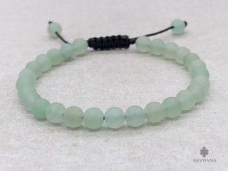 BrMala462 Bracelet Mala de Prières Tibétain Aventurine Mate