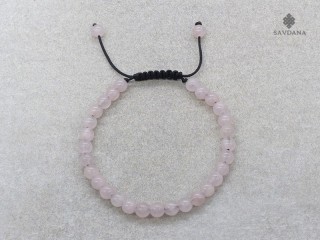 BrMala465 Bracelet Mala Quartz Rose