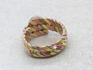 BgD111 Bague Tibétaine Cuivre Laiton Métal Argenté