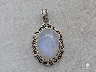 PA592 Pendentif Argent Massif Pierre de Lune