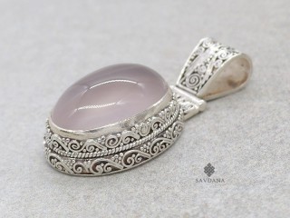PA610 Pendentif Argent Massif Quartz