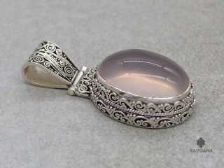 PA610 Pendentif Argent Massif Quartz