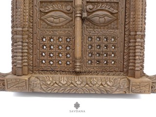 Div100 Porte Népalaise Traditionnelle Yeux de Bouddha