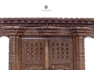 Div100 Porte Népalaise Traditionnelle Yeux de Bouddha