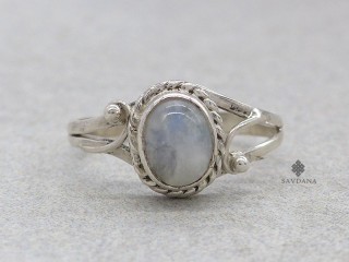 BA573 Bague Argent Massif Pierre de Lune. Taille 56