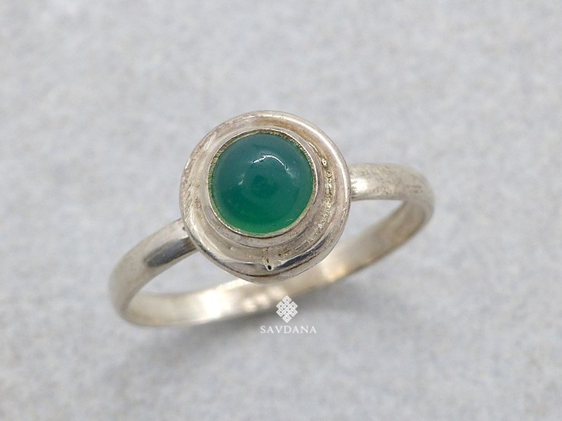 BA576 Bague Argent Massif Onyx. Taille 57