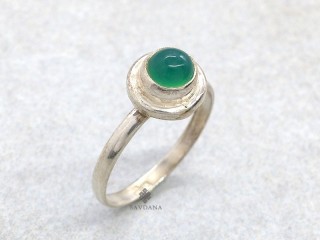 BA576 Bague Argent Massif Onyx. Taille 57