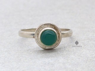 BA576 Bague Argent Massif Onyx. Taille 57