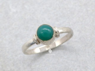 BA584 Bague Argent Massif Onyx. Taille 58