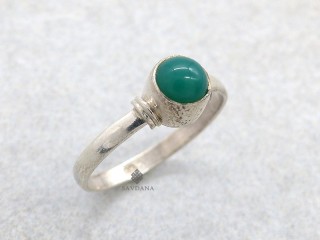 BA584 Bague Argent Massif Onyx. Taille 58