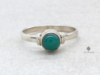 BA584 Bague Argent Massif Onyx. Taille 58