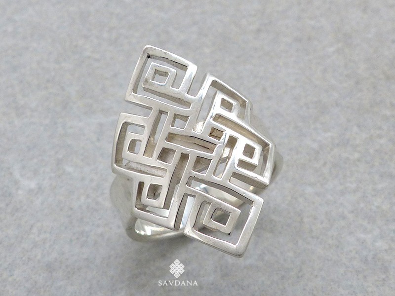 BA94 Bague Argent Massif Noeud Sans Fin