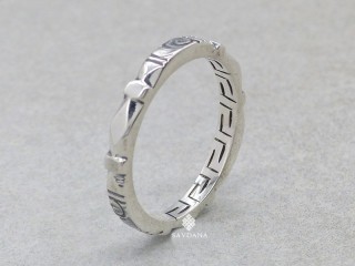 BA459. Bague Tibétaine en Argent Massif