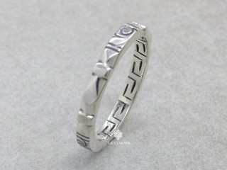 BA459. Bague Tibétaine en Argent Massif